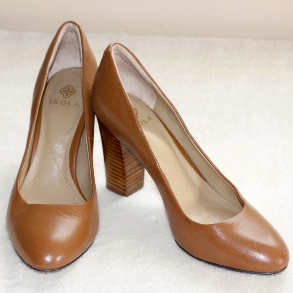 Isola Tan Leather Pumps Size 8